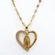 thumbnail image 2 of Collar Virgen María Corazón, Circón Aaa, Regalo Dorado, 2 of 3