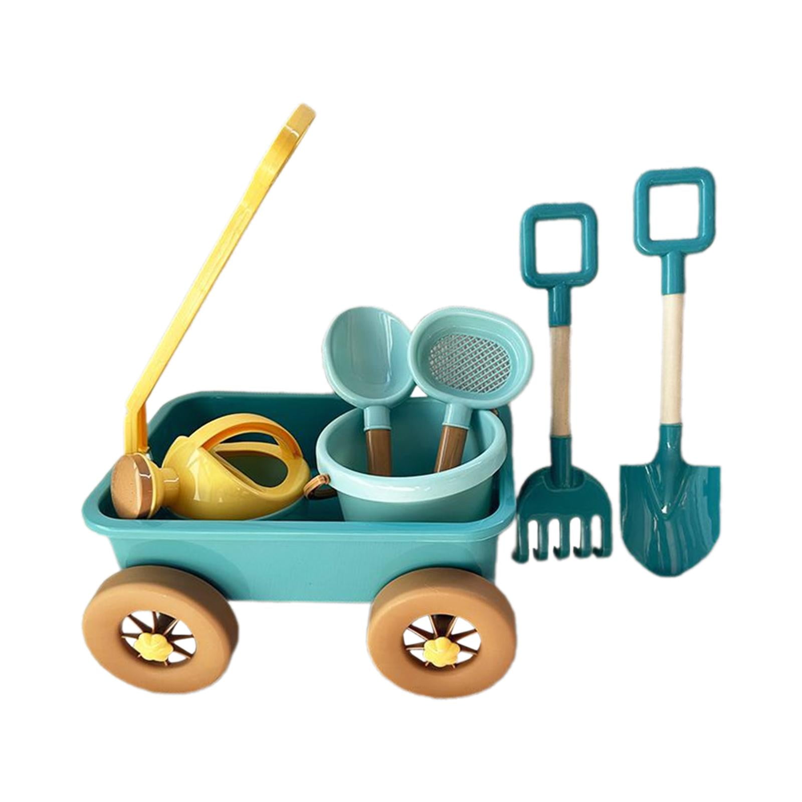 Magideal - Juego De Carro De Juego De Simulación Para Niños, Herramienta De Jardín De Juguete Para Exteriores, Vehículos De Motor De Mano Multicolor, Carrito De Azul