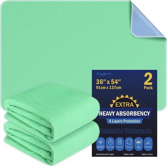 Pack de 2 almohadillas lavables FYGRIP, absorbentes extra pesadas