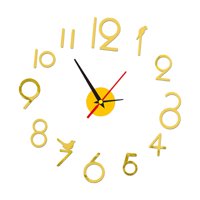 Magideal - Creativo Diy Reloj De Pared Silencioso Etiqueta De Reloj Diy Kit De Reloj Sin Marco Grande Moderno Para Oficina Dormitorio , Oro