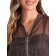 thumbnail image 5 of INSPIRE CHIC Chaqueta Bomber Crop para Mujer de Malla Transparente Ligera con Mangas Largas L Marrón, 5 of 6