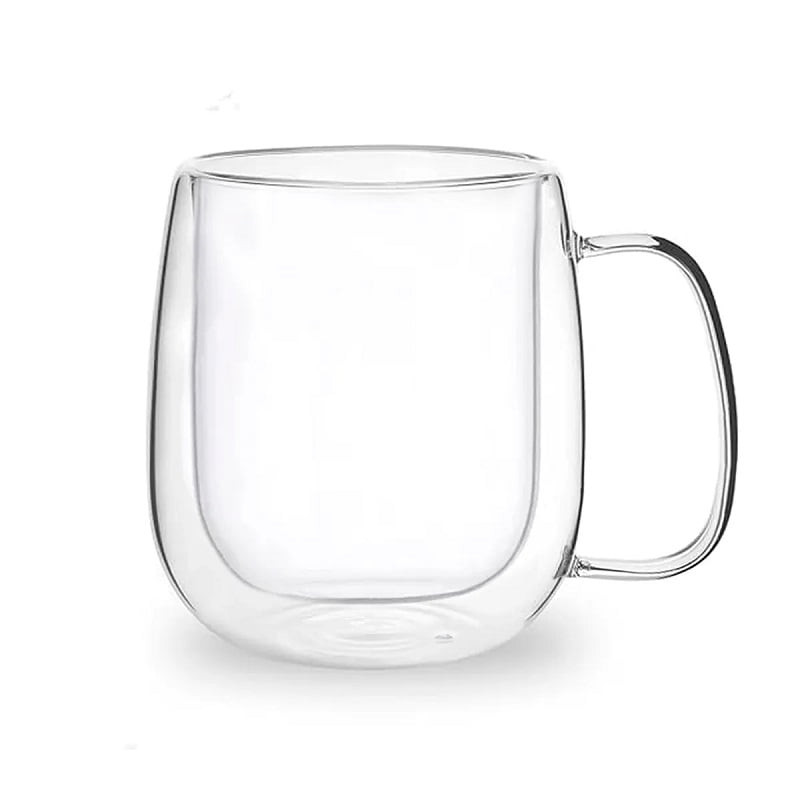 Mc Group - Taza De Vidrio Transparente Doble Pared 250 Ml