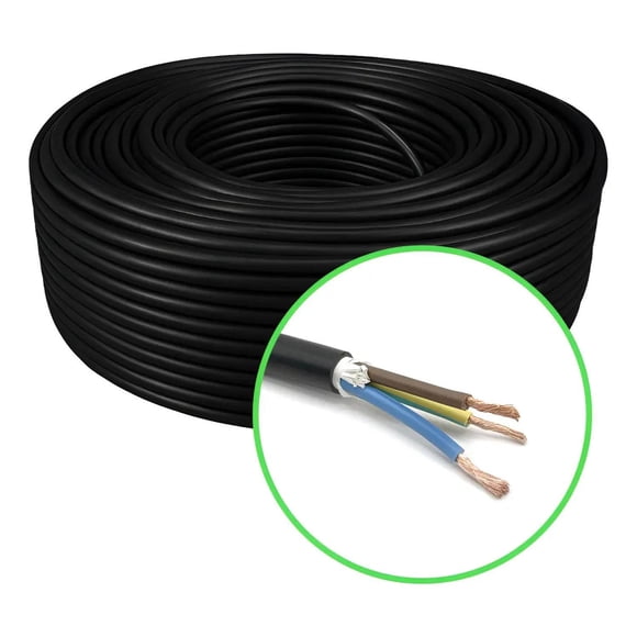 Cordón Eléctrico Veltrox Flexible 3x1,0mm2 100m Negro Sec Negro