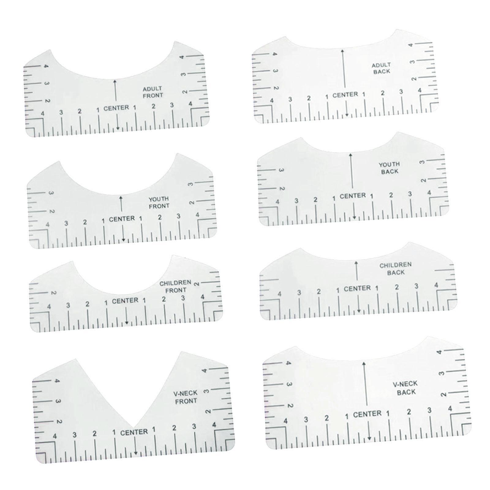 Bothyi - Regla De Camiseta 8X Guía De Alineación Herramienta Para Todos Los Tamaños De Camisetas Prensa En Caliente Mujeres Transparente