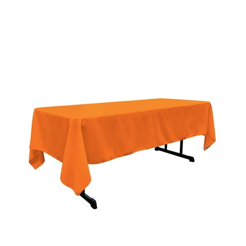 Mantel La Linen, Popelina De Poliéster, Lavable, 152 X 259 Cm, Color Naranja