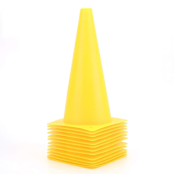 Conos de Entrenamiento de Tráfico Fragraim Amarillo de 12 Pulgadas, Paquete de 12