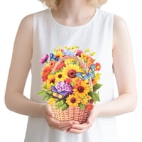 Tarjeta De Felicitación 3D Con Ramo De Flores Desplegable Joyvine Para Mujer