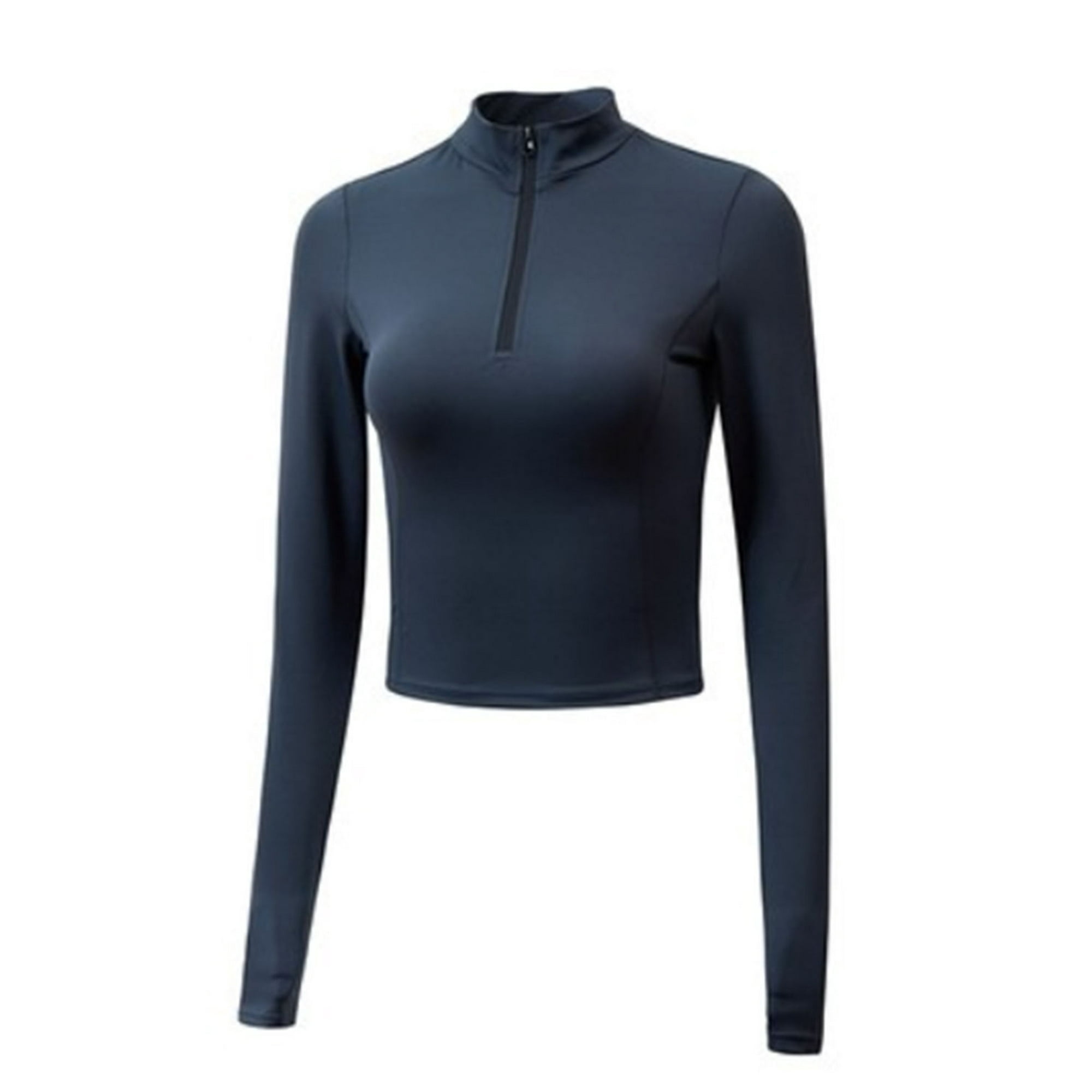 Samia - Poleron Crop Con Cierre Corto Negro Xs