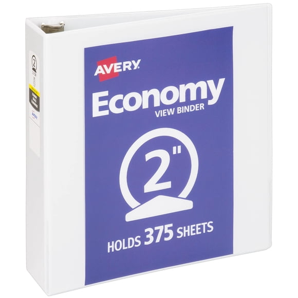 Binder Avery Economy View, 3 anillos redondos de 2 pulgadas, blancos