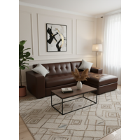 Muebles New - Seccional Milan Izquierdo Chocolate Ecocuero