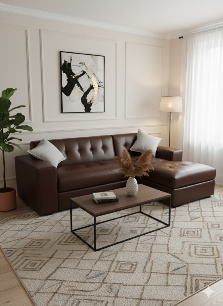 Muebles New - Seccional Milan Izquierdo Chocolate Ecocuero