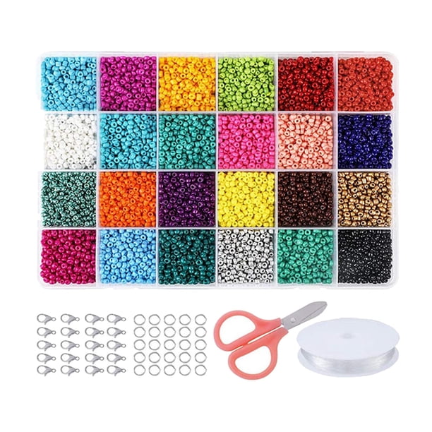 Kit de abalorios espaciadores de arcilla, abalorios de semillas de cristal, abalorios artesanales pequeños para pulseras DIY, collares, fabricación de 4mm 6000 piezas
