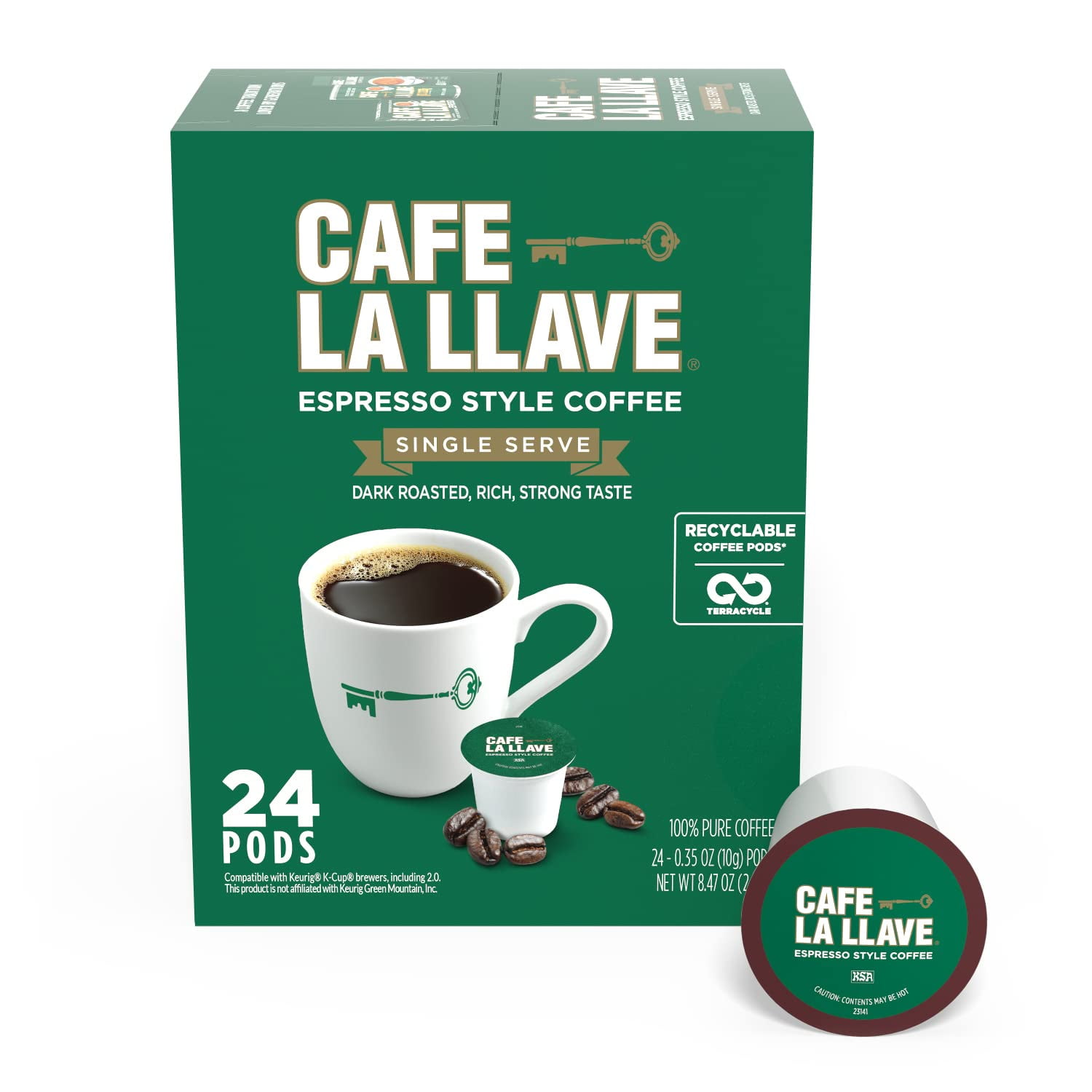 Cafe La Llave - Café Café La Llave Dark Roast, 24 Unidades, Para Keurig