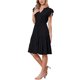 thumbnail image 4 of INSPIRE CHIC Vestido de verano con capas para mujeres, cuello en V, línea A, fluido, longitud hasta la rodilla, talla M, negro, 4 of 6
