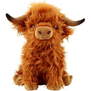 Bsanker - Peluche De Peluche Banker Highland Con Forma De Vaca, 27 Cm, Color Marrón
