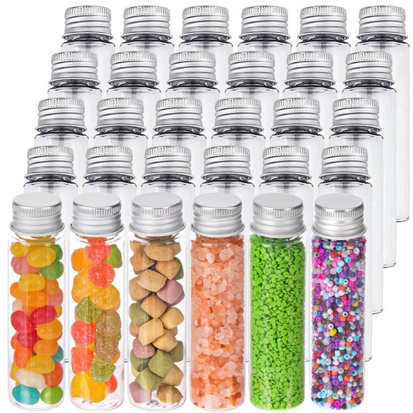 Tubos de ensayo DEPEPE 30 uds 50 ml 28 × 108 mm con tapa de rosca transparente