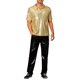 thumbnail image 2 of INSPIRE CHIC Camisas Polo de Lentejuelas para Hombre de Manga Corta Brillo Purpurina Fiesta de Discoteca de los Años 70 Polo XL Dorado, 2 of 4