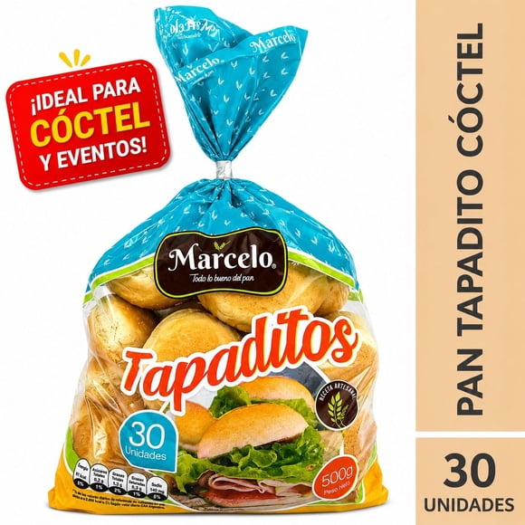 Pan Tapadito Cóctel 30 Unidades 500g
