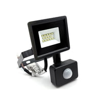 Teimporta - Foco Proyector Led Reflector Con Sensor 10W Ip65 Luz Blanca Negro Blanco Frío