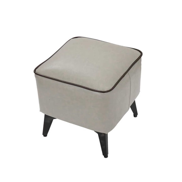 Taburete reposapiés otomano cuadrado eco cuero gris
