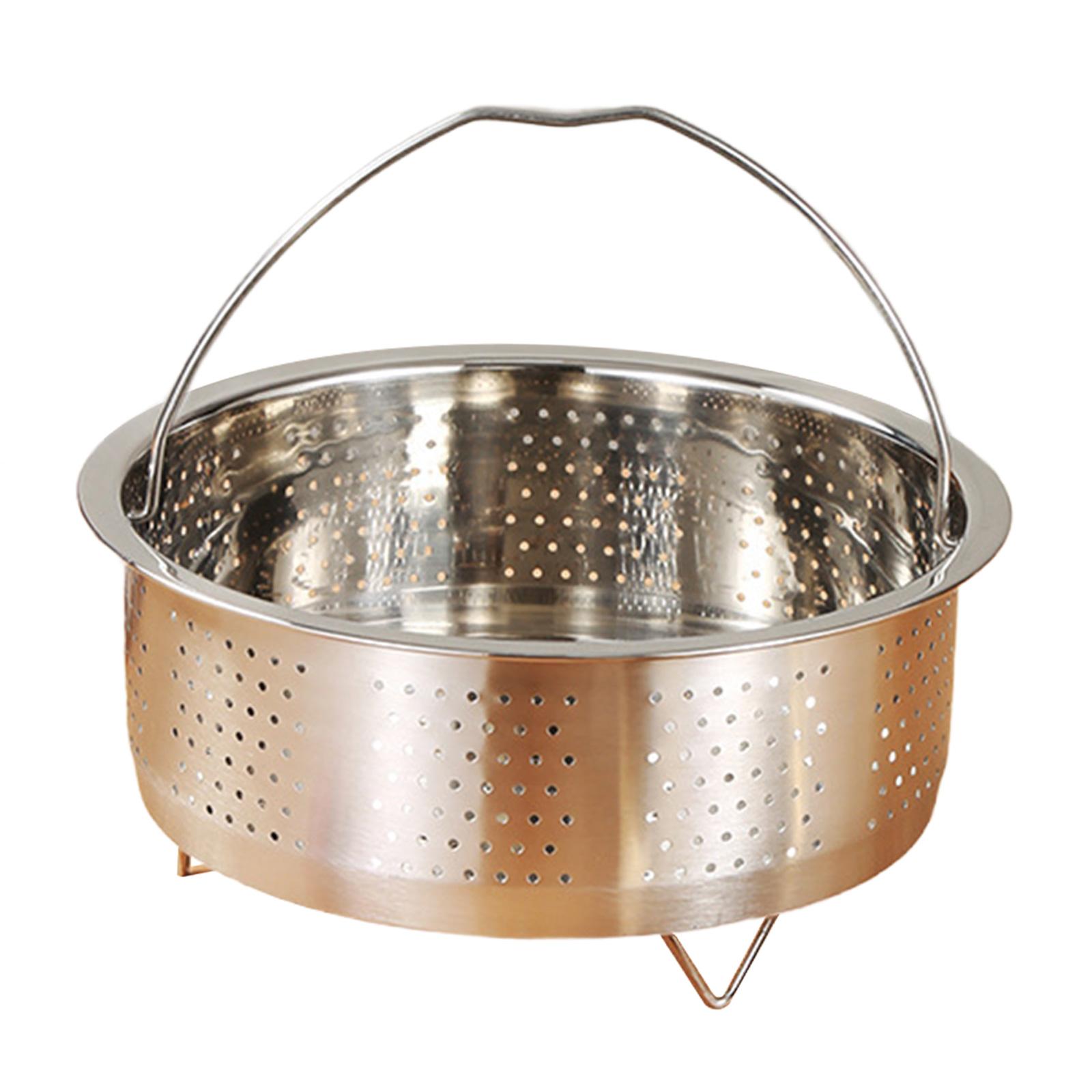 Magideal - Cesta Vaporera De Acero Inoxidable, Olla Arrocera, Rejilla Humeante Con Mango, Accesorios De Cocina, Inserto Vaporizador Para Albóndigas, Pollo 20X95 Cm