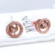thumbnail image 4 of Aros Apegados Círculos Rose Gold, Punto De Luz y Circonitas, Plata 925, 4 of 5