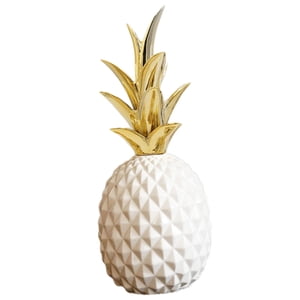 Bothyi - Piña Decorativa Moderna, Adorno De Piña Para Mesa, Entrada, Mueble De Tv, Color Blanco