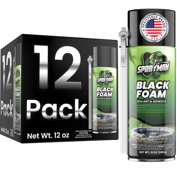 Sellador SPRAYMAN Espuma Negra 12x340 g Resistente a los Rayos UV