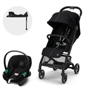Cybex - Coche Travel System Beezy Negro + Aton S2 + Base Isofix