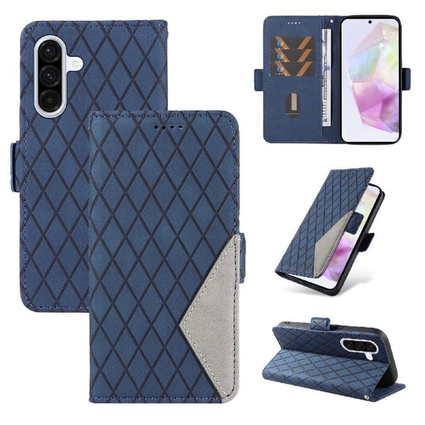 Funda Cartera para Samsung Galaxy A56 5G con Tarjetero Soporte y Correa Azul