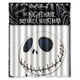 thumbnail image 1 of Cortina de ducha de calavera de Pesadilla antes de Navidad, juego de cortina de baño con ganchos, tamaño 66 x 72 pulgadas, 1 of 3