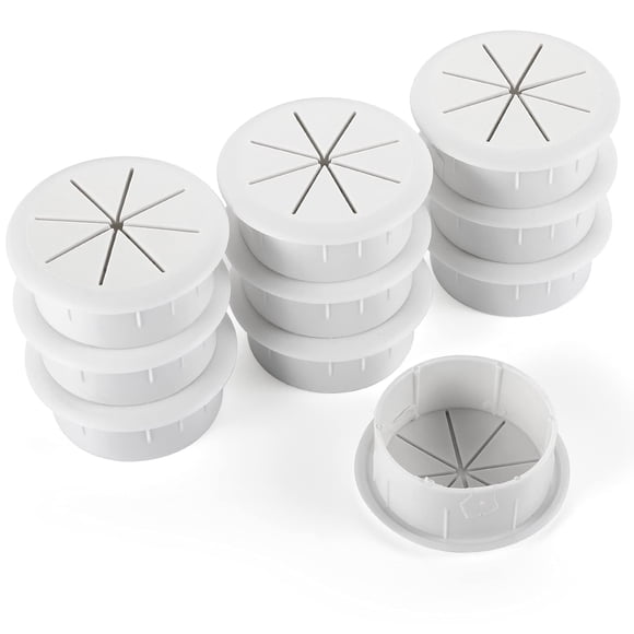 Arandela de escritorio HYCC, paquete de 10 unidades, 6 cm, flexible, color blanco, ABS