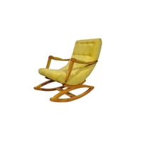 Diseños Valestrini - Silla Mecedora Con Apoya Brazo Felpa Ocre