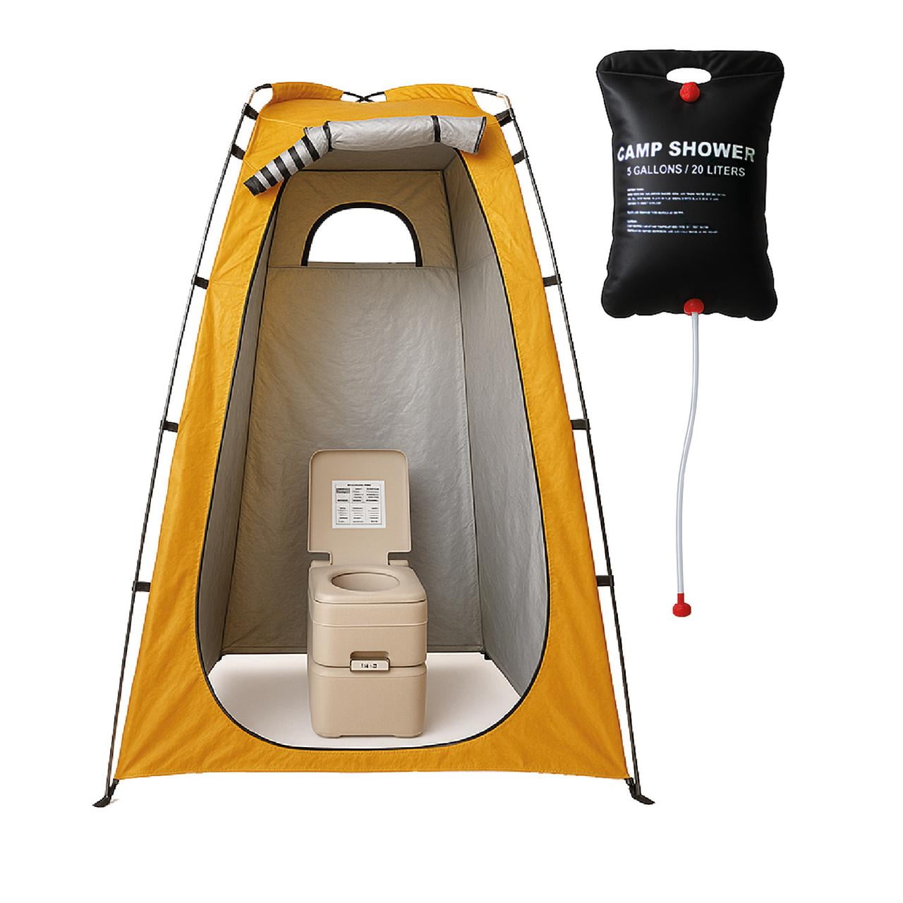 Miglu - Baño Químico Portátil Con Carpa Y Ducha Solar 20 L Para Camping