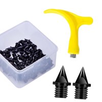 Ioensy - Spikes De Zapatos De Pista De 50 Piezas Portátiles Con Llave De Llave Para El Entrenamiento Deportivo De Competencia Negro