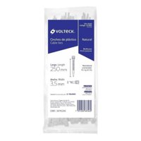 Volteck - Amarras Plásticas Transparente 3.5X250Mm 50Un