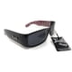thumbnail image 4 of Gafas de sol Locs Hardcore Gangster con estampado de bandana negra y roja, 4 of 9