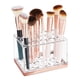 thumbnail image 1 of Organizador de almacenamiento de brochas de maquillaje mDesign de plástico transparente/oro rosa, 1 of 9