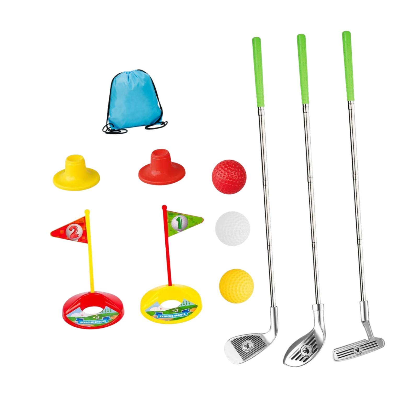 Ioensy - Juego De Palos De Golf Para Niños Con Tees Y Bolsa De Transporte Para Juegos Familiares En El Jardín, Cumpleaños, Color Plateado