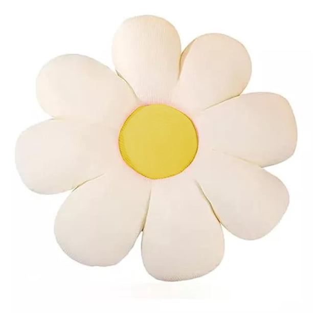 Cojin Flor Peluche Decorativo Suave Almohada Para Sofa blanco