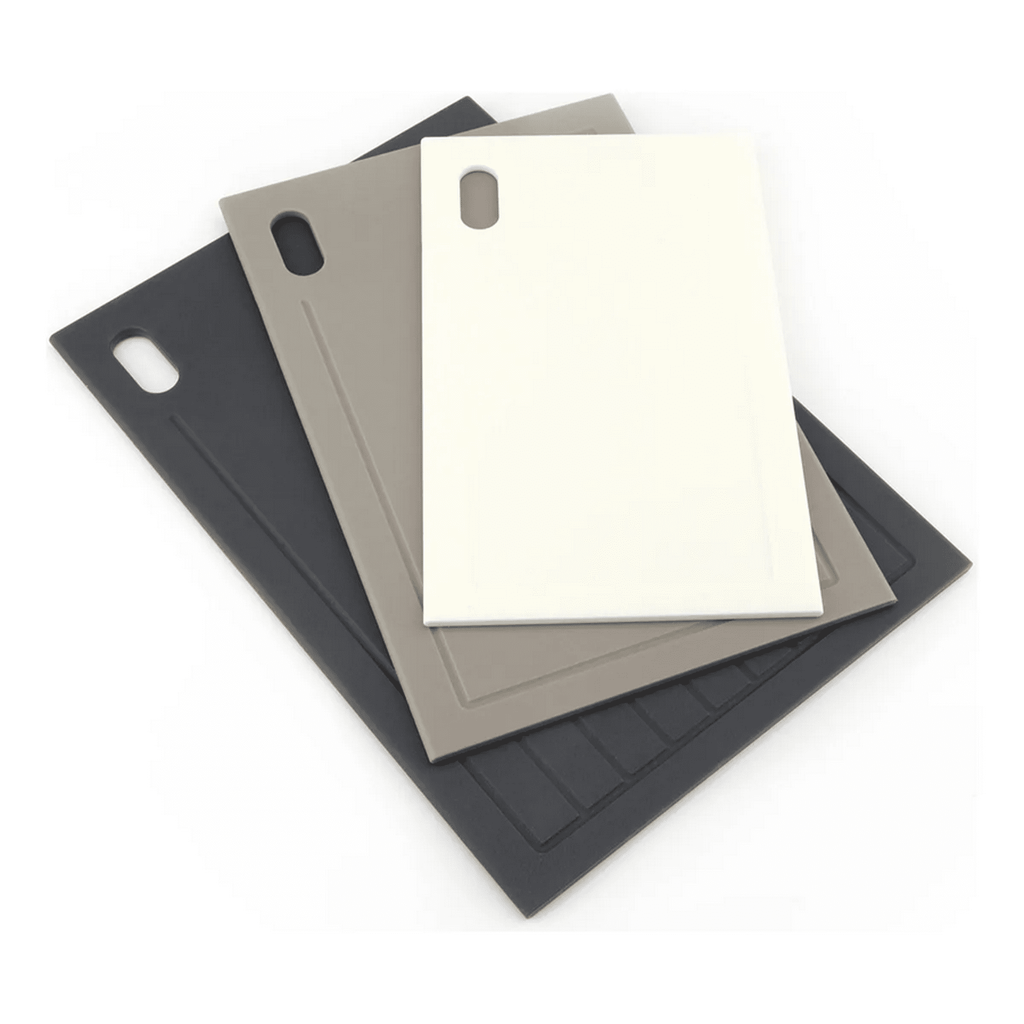 Genérico - Set 3 Tablas Para Cortar Picar Cocina Home Logics Color Crema Blanco Y Negro