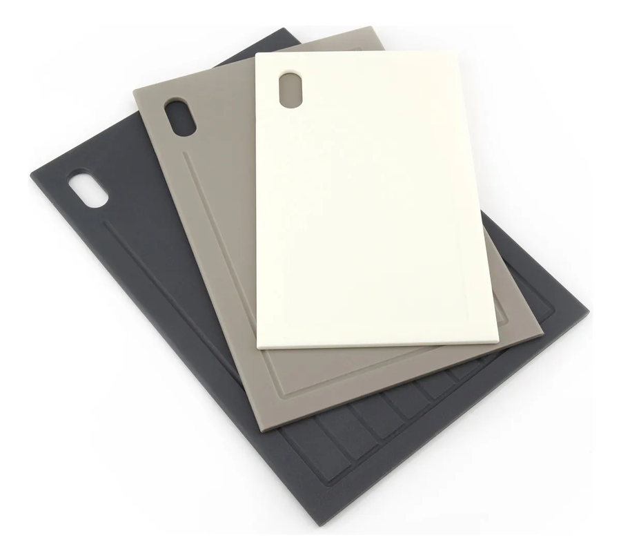 Genérico - Set 3 Tablas Para Cortar Picar Cocina Home Logics Color Crema Blanco Y Negro