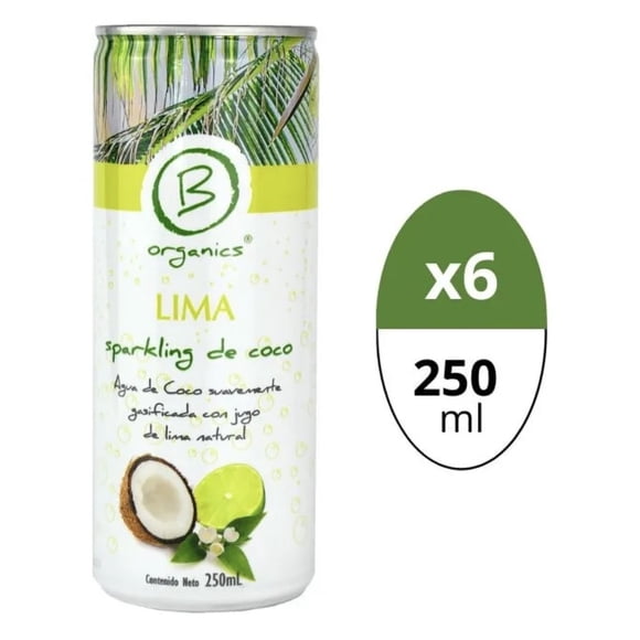 Agua de Coco Sparking 6X Lima 250ml