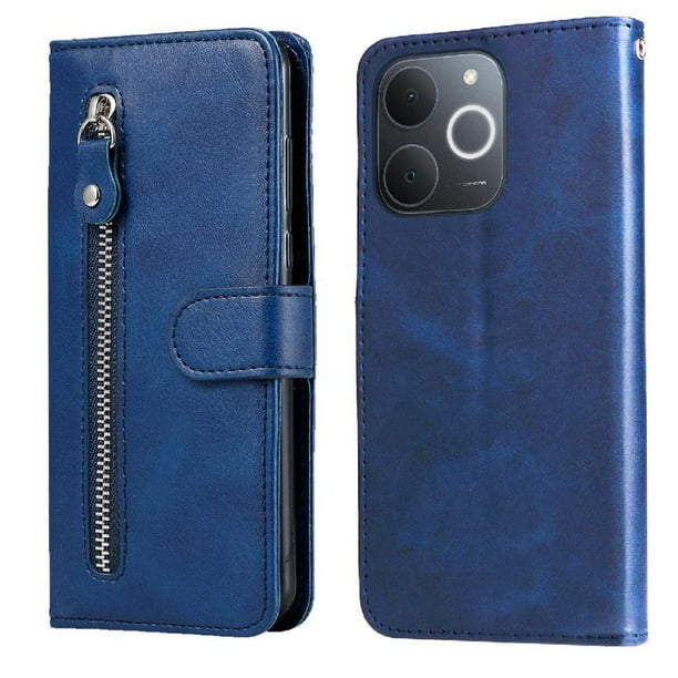 Funda con Cremallera para Realme Narzo 80 Lite 4G, Carcasa Cartera de Cuero PU con Soporte y Tarjetero