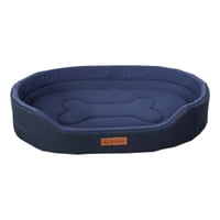 Ioensy - Cama Para Mascotas Ovalada Fondo Antideslizante Bordes Delanteros Bajos Cama Para Perros Lavable Para Sofá Interior Azul M