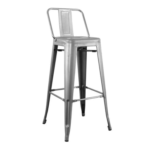 Tolix - Pack 4 Pisos 77Cm Plata Respaldo Bajo, Bar