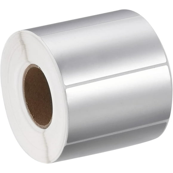 1000 Etiquetas Activo Fijo 70x40mm Plateadas