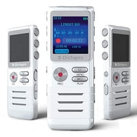 Recordadora Activada De Voz Digital Dictopro Grabación Hd Fácil De Conferencias Y Reuniones Con Micrófono Doble, Audio De Reducción De Ruido, Sonido, Mini Cinta Portátil Dictafón, Mp3, Usb, 8Gb