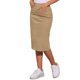 thumbnail image 4 of INSPIRE CHIC Falda Midi de Mezclilla de Cintura Alta para Mujer Falda de Jean Elástica con Abertura Trasera y Bolsillos Caqui 3XL, 4 of 6