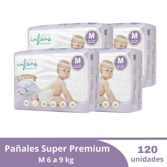 Pañal Desechable Super Premium M INFANS 120 UND